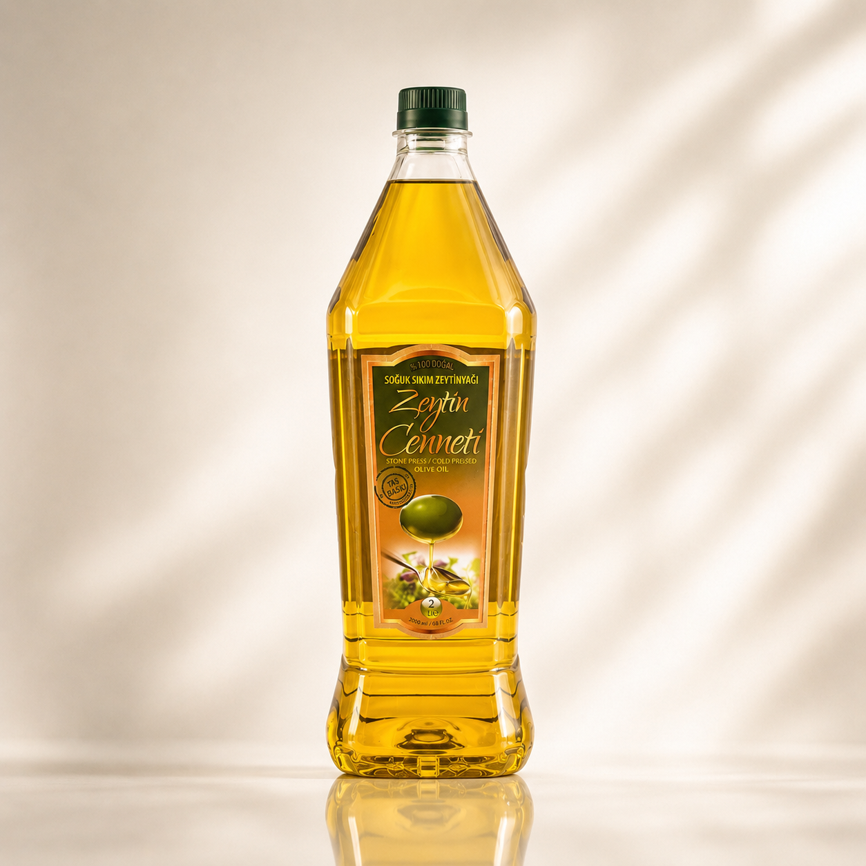 Soğuk Sıkım Taş Baskı Zeytinyağı 2 Lt. Pet